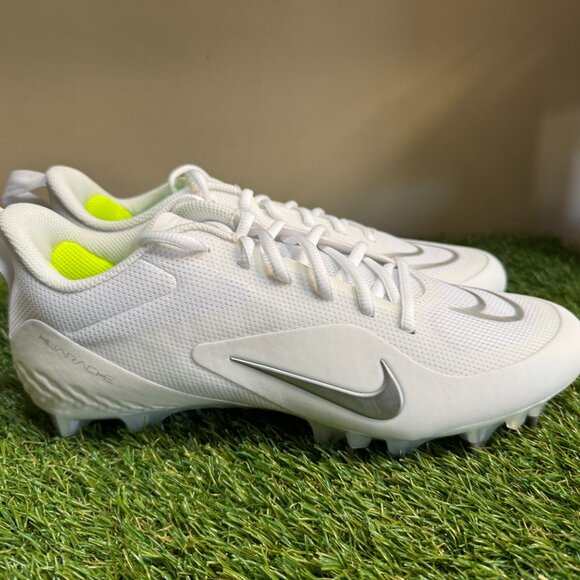 Nike Alpha Huarache 8 Pro LAX Lacrosse Cleats White Men Size 10 CW4439-100 NEW